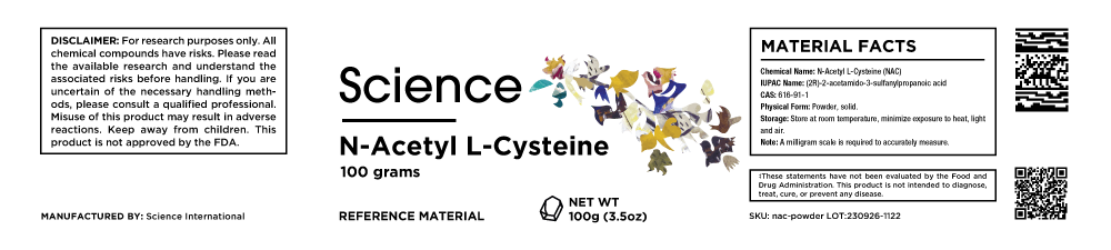 N-Acetyl L-Cysteine (NAC) – Powder, 100g