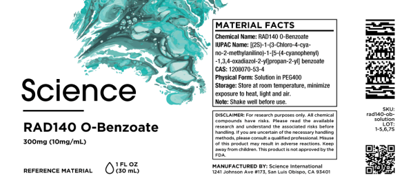 RAD140-O-Benzoate – Solution, 300mg (10mg/mL)
