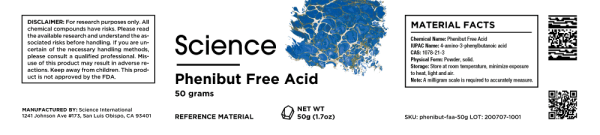 Phenibut Free Amino Acid – Powder, 50g