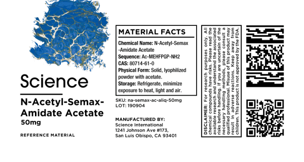 N-Acetyl-Semax-Amidate Acetate – Aliquot, 50mg